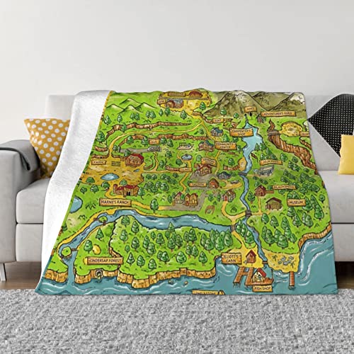 Stardew Valley Map Ultra-Soft Micro Fleece Blanket Ultra Soft Micro Fleece Blanket Cozy Warm Throw Blanket Suitable for All Living Rooms Bedrooms Sofa