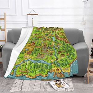 Stardew Valley Map Ultra-Soft Micro Fleece Blanket Ultra Soft Micro Fleece Blanket Cozy Warm Throw Blanket Suitable for All Living Rooms Bedrooms Sofa