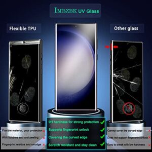 IMBZBK [4+4 Pack] UV for Samsung Galaxy S23 Ultra Screen Protector Tempered Glass Accessories 4 Pack UV Glass with 4 Pack Camera Lens Protector Samsung S23 Ultra Case Friendly Fingerprint Suitable