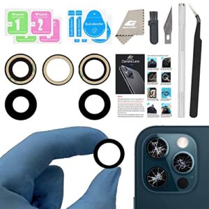 camera lens glass replacement for iphone 13 pro max and 13 pro, gvkvgih back camera glass lens replacement with pre-installed adhesive,repair tool kit and installation manual