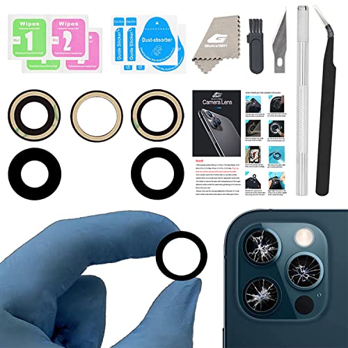 Camera Lens Glass Replacement for iPhone 13 Pro Max and 13 Pro, GVKVGIH Back Camera Glass Lens Replacement with Pre-Installed Adhesive,Repair Tool Kit and Installation Manual