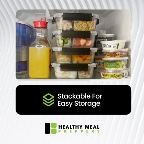 [1 Pack] Meal Prep Containers with Lids - Reusable Glass Food Prep Containers - 3 Compartment