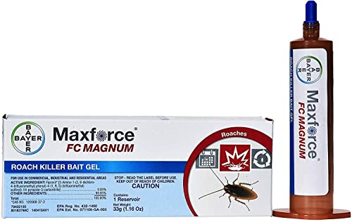 MaxForce Cockroach Gel- Magnum - Roach Killer Indoor infestation - Prevent All Cockroach Species - with Premium USA-Supply Gloves- 1 Tube×30g