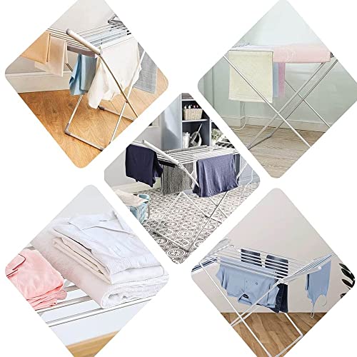 ERUSO Clothes Airer 20 Bars Winged Electric Heated Clothes Airer, Folding Laundry Drying Rack Heating Hanger, Saves Energy, for Clothing, Bedding, Towels