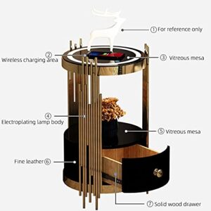 DLOETT A Few Corners of The Edge of The Intelligent Nightstand Lamp Cabinet are a Few Creative Circular Storage Cabinets (Color : D)