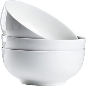 hesen 60 oz large soup bowl, pho bowls, large ramen bowl set of 3, 8 in off white porcelain big bowls…