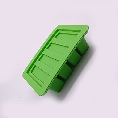 Silicone butter mold，Large Trays Butter Mold Set of 1 , BPA free premium silicone tray with lid (green)