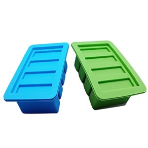 Silicone butter mold，Large Trays Butter Mold Set of 1 , BPA free premium silicone tray with lid (green)