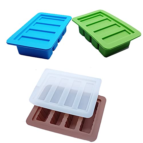 Silicone butter mold，Large Trays Butter Mold Set of 1 , BPA free premium silicone tray with lid (green)