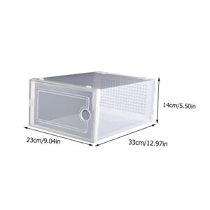 Zerodeko 4 pcs Collapsible White Display Shoes Stackable Clothes Storage Rack Dormitory Wardrobe Stacking Women Clear Drawer for Simple Shoe Clo Bin Wallwhite Transparent Container Men