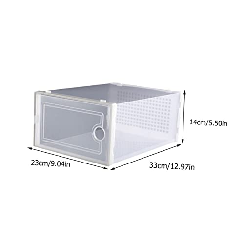 Zerodeko 4 pcs Collapsible White Display Shoes Stackable Clothes Storage Rack Dormitory Wardrobe Stacking Women Clear Drawer for Simple Shoe Clo Bin Wallwhite Transparent Container Men