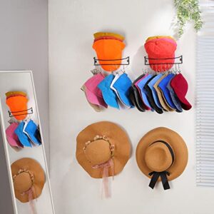 Taozun Hat Racks for Baseball Caps - 2 Packs Hat Organizer Wall Mount Hat Holder Hat Storage for Ball Caps Winter Beanie, At Least 30 Caps (2 Hat Rack with 20 Hat Storage Clips)