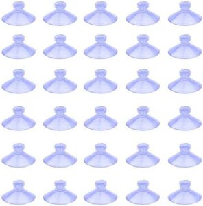 omyzero 100pcs mini clear plastic suction cups without hooks (20mm)