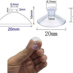 OMYZERO 100pcs Mini Clear Plastic Suction Cups Without Hooks (20mm)