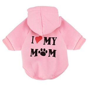 clothes for teacup cotton small t-shirt puppy fashion sweatshirt costume pet blend pet small dog clothes hooded shirt fleece puppy coat apparel (medium, pink)