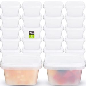 20 pack 24 oz freezer containers for food airtight food storage containers reusable plastic containers with lids for food prep lunch fruit soup meal storage, dishwasher safe