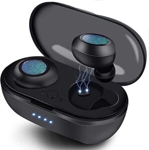 purada waterproof bluetooth 5.3 true wireless earbuds, touch control,30h cyclic playtime tws headphones with charging case and mic, in-ear stereo