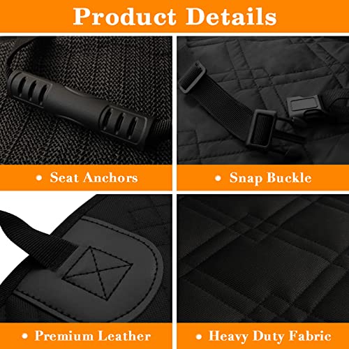 ATCHSAMA Car Seat Cover, Back Seat Covers for Dogs Waterproof Car Seat Protector Heavy Duty Scratchproof Backseat Cover with Side Flap for Cars, Suvs & Trucks, Black