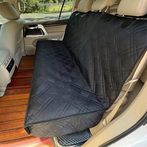 ATCHSAMA Car Seat Cover, Back Seat Covers for Dogs Waterproof Car Seat Protector Heavy Duty Scratchproof Backseat Cover with Side Flap for Cars, Suvs & Trucks, Black