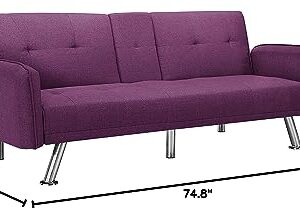 ERDAYE 64 inches Modern Loveseat Sofa, Purple