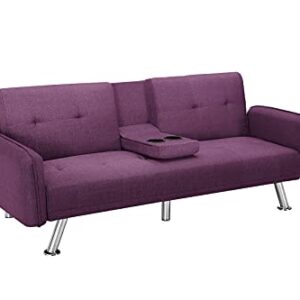 ERDAYE 64 inches Modern Loveseat Sofa, Purple