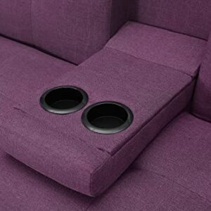 ERDAYE 64 inches Modern Loveseat Sofa, Purple