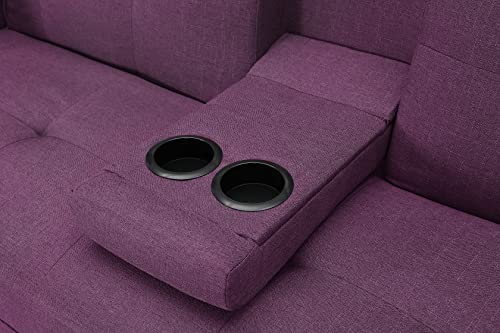 ERDAYE 64 inches Modern Loveseat Sofa, Purple