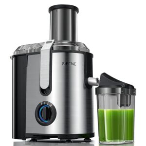 sifene juicer extractor, 3.2" wide mouth, robust 800w juicer machine for fresh fruits and vegetables, bpa-free stainless steel, quick cleanup