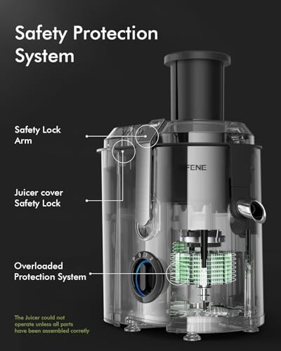 SiFENE Juicer Extractor, 3.2" Wide Mouth, Robust 800W Juicer Machine for Fresh Fruits and Vegetables, BPA-Free Stainless Steel, Quick Cleanup