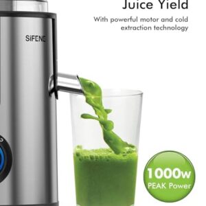 SiFENE Juicer Extractor, 3.2" Wide Mouth, Robust 800W Juicer Machine for Fresh Fruits and Vegetables, BPA-Free Stainless Steel, Quick Cleanup