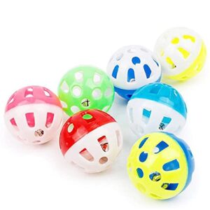 10pcs hollow rolling bell ball plastic parrot cat kitten toy bird toy for parakeet cockatiel parrot chew cage fun toys