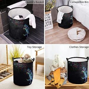 Oxford Fabric Storage Bin Dreamlike T-rex Dinosaur Krisyeol Waterproof Collapsible Laundry Basket Dirty Clothes Hamper with Handles Storage Baskets Organizer 17x16.5