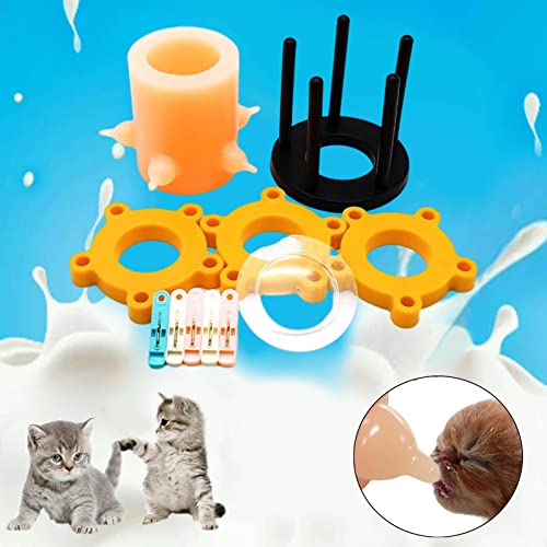 Pet Milk Feeding Device Silicone Feeding Station for Nursing Kitten Rabbit Kittens, M