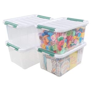 neadas 20 quart plastic storage bins with lid, clear storage plastic box, 4 packs