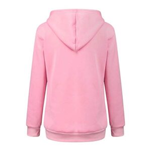 Women's Kitten Print Teen Hoodies Whdcaptiyated My Heart Solid Sweatshirts Cat Pouch Zipper Pet Carrier Sweatshirt Pink