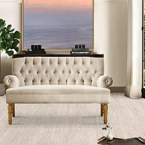 Rosevera Hermosa para Sala Love Seats Furniture Sofa in a Box Long Couches for Living Room Settee Loveseat, Standard, Linen Beige