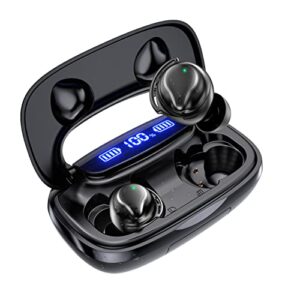 emuael wireless earbuds bluetooth,ipx8 waterproof earbuds with wireless charging case & power digital display bluetooth earbuds 180hours playtime with hifi-5.2 bluetooth earbud with microphone