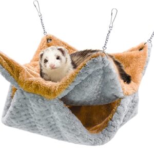 rayfarmo ferret rat hammock,guinea pig hammock for cage with soft plush,cage accessories for ferret,rat,guinea pig,chinchilla,mice,small animal pet sleep hanging bed