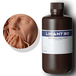 LINANT 3D Printer Resin, 405nm SLA UV-Curing Resin, High Precision & Rapid Photopolymer for LCD/DLP/SLA 3D Printing(Peach Orange, 1kg) (Peach Orange)