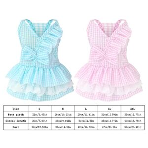 Girl Dogs Clothes Small Cotton Pet Dog Dress Spring and Summer Pet Clothes Spring Cute Pet Supplies Cotton Bow Skirt Extra Small Dog Dress