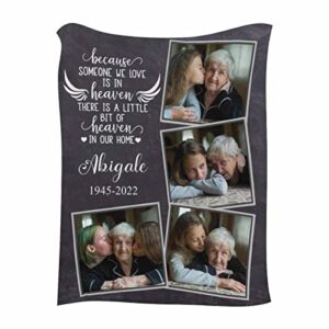 Artsadd Custom in Loving Memory of Blanket for Loss of Loved One with Picture, Customized Memorial Blanket and Throws Personalized for Mother Father Dog Pet Lost Sympathy Gifts 40x50