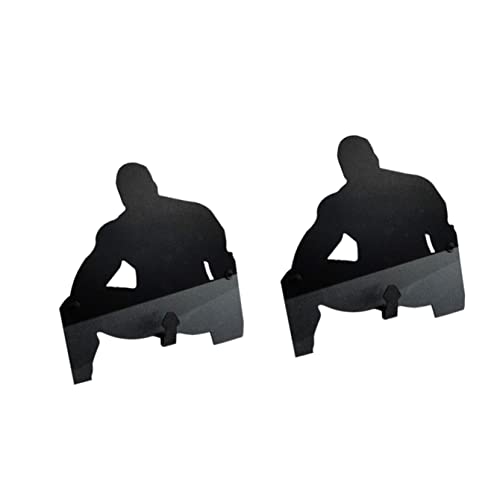 TEHAUX 2 pcs Art Wall Heavy Unique Storage Man Mounted Home Iron Towel Wrought Doorway Black Decorative Human-Shaped Shaped Decoration Clothes-Hook Clothes Funny Chic Duty Shape