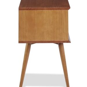 Camaflexi Mid Century Modern One Drawer Nightstand, Castanho