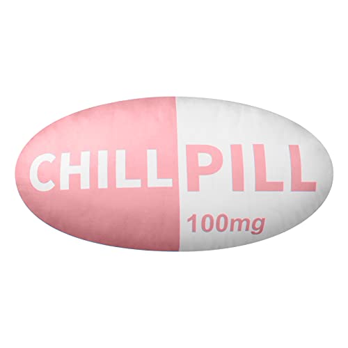 Chill Pill Pillow - White Elephant Gift, Cute Preppy Pillows for Preppy Room Decor Y2K Fashion Room Decor Aesthetic,Birthday Gifts for Nurses Doctors Wife Med Student (Pink)