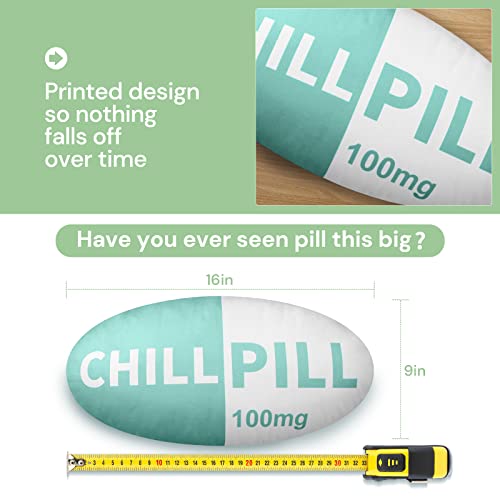 Chill Pill Pillow - White Elephant Gift, Cute Preppy Pillows for Preppy Room Decor Y2K Fashion Room Decor Aesthetic,Birthday Gifts for Nurses Doctors Wife Med Student (Pink)