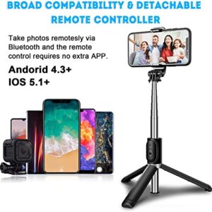 Selfie Stick Tripod with Remote Phone Recording Stand, Travel Tripod for iPhone Cell Phones, Cellphone Filming Tripod Travel Necessories Gift for Men Women, Tripode para Celulares Tripie para Celular