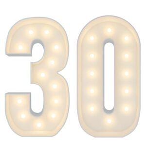 joybox design 4ft marquee light up numbers 30 pre-cut frame giant marquee numbers, mosaic numbers for balloons birthday decorations for women men, 30th anniversary decorations, party decor…
