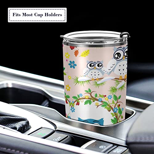 xigua Lovely Couple Owl 20oz Tumbler with Lid and Straw,Vacuum Insulated Stainless Steel Water Cup,Hot and Cold Drink Cup for Car,Sports, Household, Travel