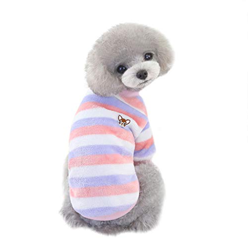 HonpraD Pet Clothes Rainbow Fleece Warm Autumn and Winter Dog Clothes Cute Female Dog Sweaters Shirt