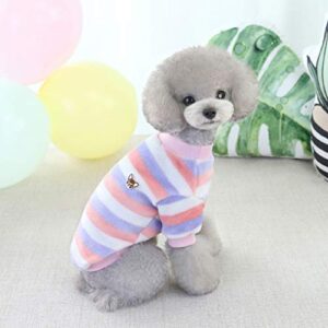 HonpraD Pet Clothes Rainbow Fleece Warm Autumn and Winter Dog Clothes Cute Female Dog Sweaters Shirt